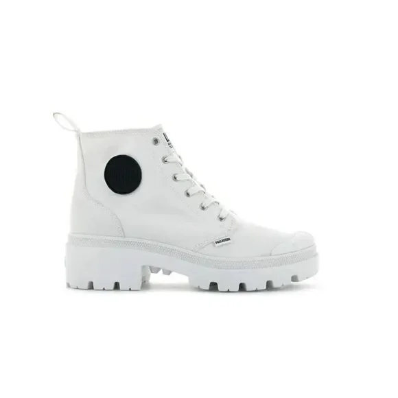 NIB PALLADIUM PALLABASE TWILL White Combat Boots - 8.5 - Picture 2 of 9